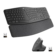 Logitech Ergo K860 Wireless Ergonomic Keyboard with Wrist Rest and MX Vertical Wireless Mouse