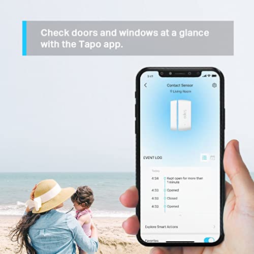 Image of TP-Link Tapo Contact Sensor Starter Kit: T110 Contact Sensor + H100 Hub (Long-Range Low-Power Wireless Connectivity, Real-Time Notification, Up to 64 Devices)