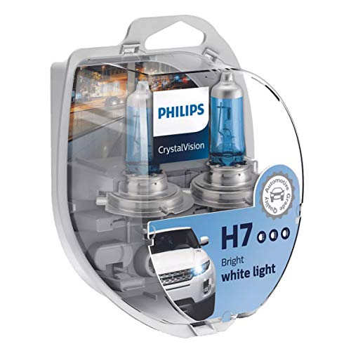 Philips CrystalVision 12972 CVSM - faro LED de 1140 lm para coche (H7, 55 W, luces largas y de cruce, Halógeno, PX26d, 4300 K)