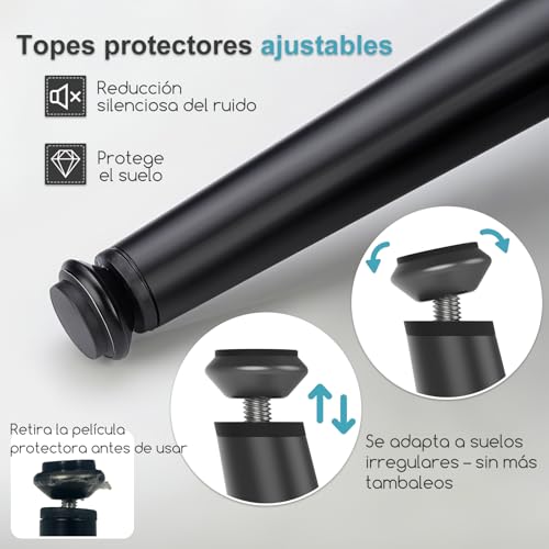 Patas cónicas metálicas negras de 30 cm para cómoda y sofá (4 unidades) 5