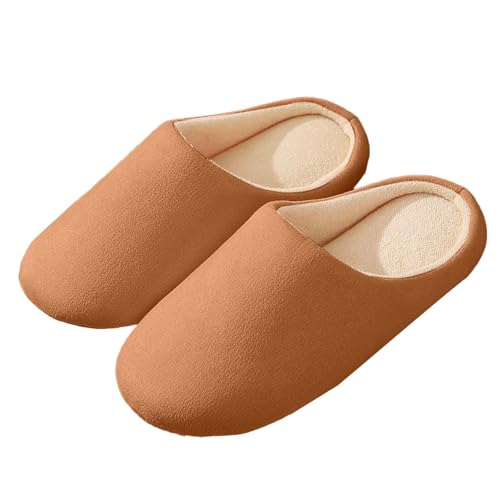 2026 Acogedoras zapatillas japonesas con suela de tela lavable a máquina: zapatillas suaves y silenciosas para parejas familias, marrón, 43 EU