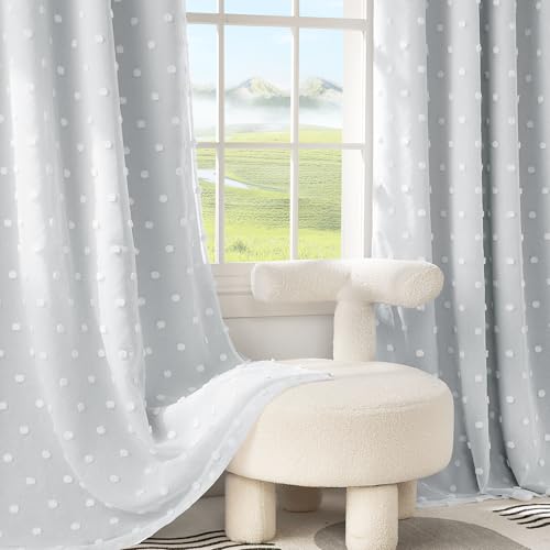 Image of PONY DANCE White Curtains for Living Room 96 Inches Long, 52W x 96L