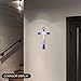 VINETEN Blue Enamel Crucifix Wall Cross -Saint Benedict Metal Wall Art-Cross Give Blessing and The Spiritual Sacred -Crucifix Gift for Grandma, boys Baptism Gift