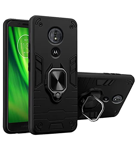 Image of Pikkme D5 Tough Armor Bumper Back Cover Case for Moto G6 Play |Ring Holder & Kickstand in-Built (Black)