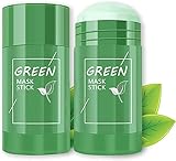 Green Tea Mask Stick for Face, 2 Pack Green Tea Deep Cleanse Mask, Blackhead Remover with Green Tea Extract, Face Moisturizing, Brightening for Men and Women, 50g Image