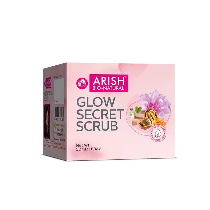 ARISH BIO-NATURALGLOW SECRET FACE SCRUB for Deep Exfoliation | Removes Blackheads & Whiteheads and Polishes Skin | Scrub for Men and Women,50 ML