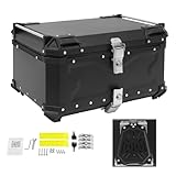 Pinelicorn 65L/17.17Gal Motorcycle Top Case, Waterproof Motorcycle Top Box with Security Lock, Universal Motorbike Tail Box Trunk Tour Storage Carrier Case for Helmet Luggage (65L/17.17Gal)