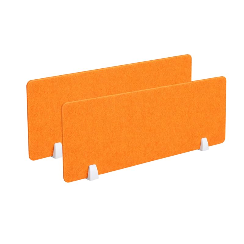 Image of Timber Acoustics Acoustic Desk Divider | Reduce Noise And Visual Distractions | Privacy Panels For Office - Classroom Soundproofing | Table Mounted (16 inch x 24 inch) (Orange, Set of 2)