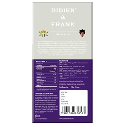 Image of Didier & Frank Creamy Rich Milk Chocolate, 50g
