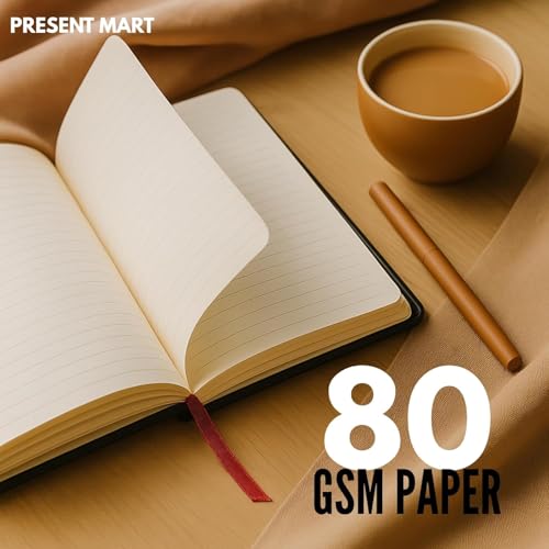 Image of Personalised PU Leather Diary - A5 Size Black Hardbound Notebook with Name Print & Matching Strap, 176 Pages 80 GSM Paper, Calendar, Memo Section, Ideal for Gifting