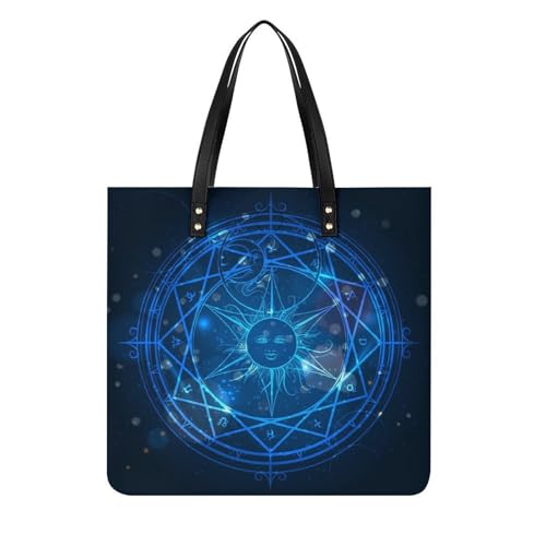 Sac à main shopper Cercle Magique, grand tote bag de voyage et sac à bandoulière femmes