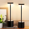 AUDLES Cordless Table Lamp – 2 Pack Rechargeable Table Lamps, 5000mAh Battery Operated Lamp with 3-Color Dimmable Light, Outdoor Table Lamp for Bedroom, Restaurant, Patio, Home Décor (Black)