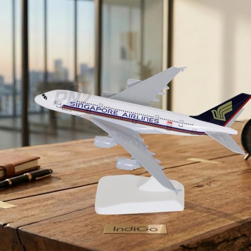 Image of Singapore Airlines Airbus A380 Diecast Airplane Model :Scale Modal 20cm Metal Aircraft with Stand for Adults & Kids (Singapore Airlines)