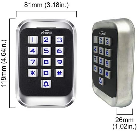 Miniatura 4 de Visionis FPC-8233 - Control de acceso de 2 puertas, puerta de entrada de 600 libras MagLock Time Attendance TCPIP Wiegand Controller Box + fuente de