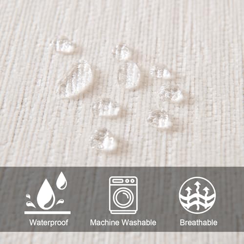 Image of Waterproof Sectional Couch Covers,L Shaped Couch Covers for Pets Washable Sofa Covers for Dogs Sofa SlipCover for Sectional Couches Protector Covers for Living Room (71 inch x 102 inch + 71 inch x 110 inch, Beige)