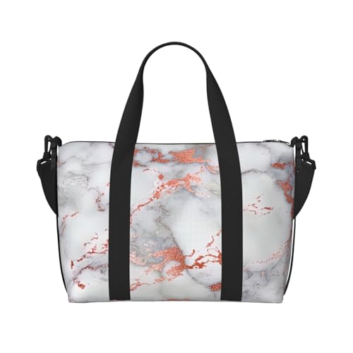 Sac de voyage pour homme et femme marbre blanc or rose grand volume cabine