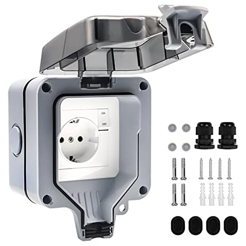 IP66 Waterproof Outdoor Socket German Switch Cover