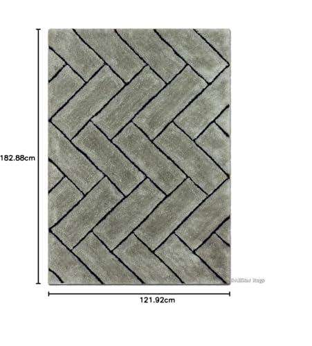 Image of Modern Quality Carpet /Trending Design Hand Woven Fluffy Rug /Mats for Bedroom /Dinning Hall /Living Room 2-inch Thick [Size 4x6 feet]