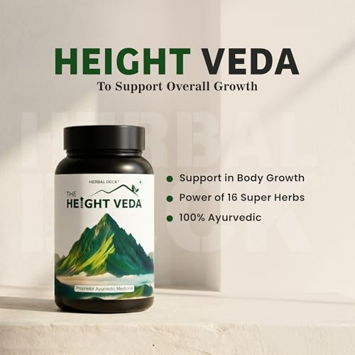 Image of Height Veda Powder | Pack Of 2 | Ayurvedic Height Growth Supplement for Men & Women | Natural Herbal Nutrition Health Boost-300gm