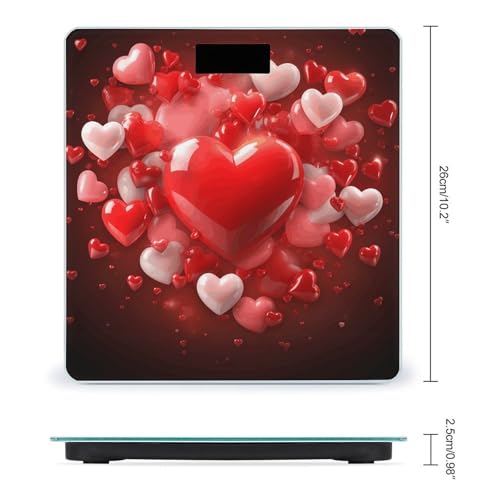 Báscula Digital de Baño Love Red Hearts Precisa y Moderna miniatura 2