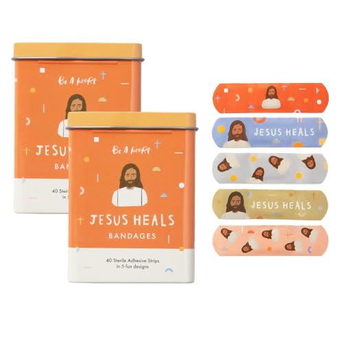 Be A Heart Jesus Heals Bandages for Kids Latex Free (2 Tins 80ct)