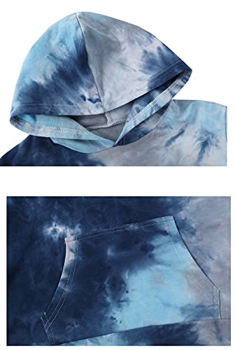 Deeorla Little Boys Girls Cotton Tie Dye Hoodies Long Sleeve Pullover Sweatshirts for Big Kids 5-15Years4