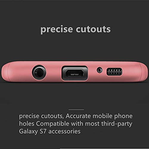 Compatible For Galaxy S7 Edge Case, 360 Full Body Hard Pc Case With[Tempered Glass Screen Protector] 3 In 1 Ultra-Thin Case (5.5Inch) (Rose Gold) #TOP4