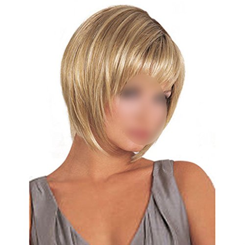 M-Egal Women Short Straight Blonde Cosplay Party Lady's Wigs + Wig Cap