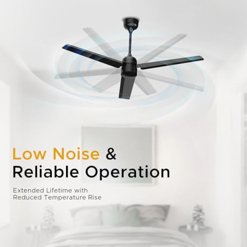 Image of OAKTER 1200mm BLDC Ceiling Fan with IR Remote Control | BEE 5-star Rated Energy Efficient Ceiling Fan | High Air Delivery with LED Indicators (Black)