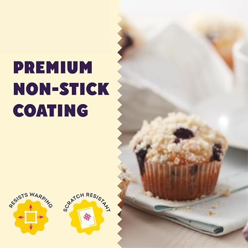 image for Wilton Gold Non-Stick 12 -Cup Muffin Pan, Stainless Steel Bakeware, Ma