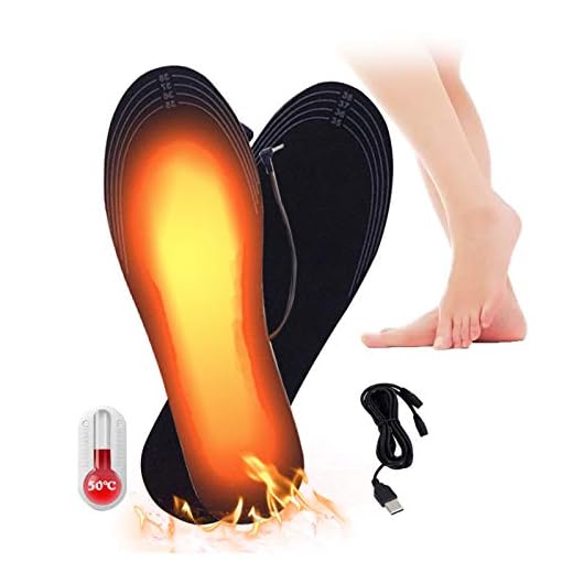 Heated Insoles, Foot Warmer, Warm Insoles, Rechargeable Heated Shoes Insoles, USB Insoles, Thermal Soles, Washable Cutting Heated Shoes Insoles for Hunting, Skiing, Fishing, Hiking, Size 41-46