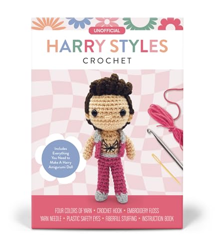 Unofficial Harry Styles Book and Crochet Kit: Includes Everything You Need to Make a Harry Amigurumi Doll - Four Colors of Yarn, Crochet Hook, ... Book (Unofficial Personality Crochet Kits)