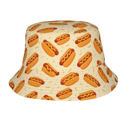 Hotdog Bucket Hat Beach Fisherman Cap Packable Sun Hats
