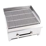 STEELBUS 24'' Heavy duty Commercial Charbroilers 2 Burner Natural/Propane gas Countertop Griddle gri