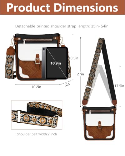 Image of large leather crossbody bags for women,Quilted crossbody purses | RFID Multi-Pocket Womens Crossbody Bag,Travel Purse with Pockets,Structured Cross Body Purse,Fits 10.9 inch iPad,Gift