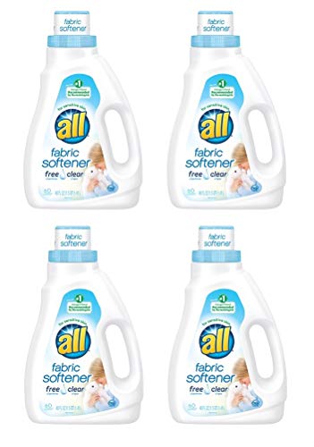 all Liquid Fabric Softener, Free Clear for Sensitive Skin, 48 Fluid Ounces, 60 Loads (Pack of 4)