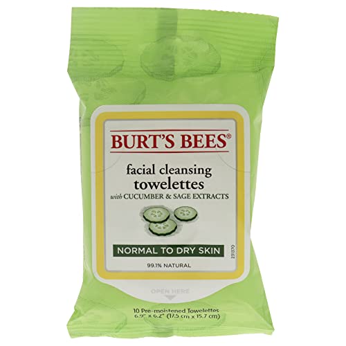 Burt's Bees Facial Cleansing Towelettes, Cucumber & Sage, 10 Count