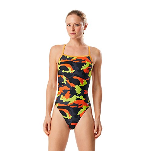 Speedo Women's Camo Squad Flyback - ProLT Orange 20