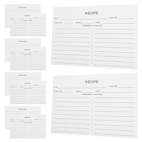 MUCKLILY Schede di Ricette Vuote 50 Pezzi Carta Resistente Doppia Faccia per Cucina e Matrimonio Accessori da Cucina per Annotare Ingredienti e Metodi di Cottura