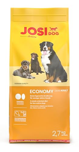 JosiDog Economy (1 x 2,7 kg) | Adult | Premium Trockenfutter für ausgewachsene weniger aktive Hunde | mit viel tierischem Protein | Powered by JOSERA | Hundefutter | Alleinfutter | 1er Pack