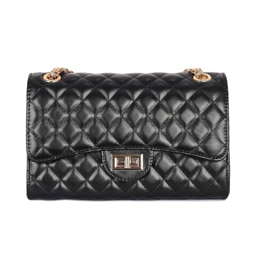 Quilted shoulder purse for women PU crossbody bag