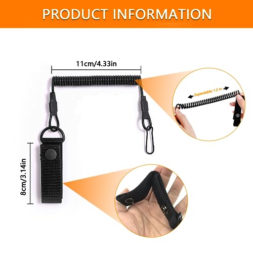 INNAL 2-PCS Nylon Tactical Spring Lanyard - Anti Lost Retractable Sling Keychain for Camping Climbing, Hiking & Outdoor Living - Image 2