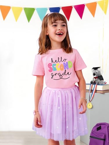 Image of First Day of School Shirt Girls Boys Preschool to 5th Grade Tshirt Kids Back to School Graphic Tee Tops