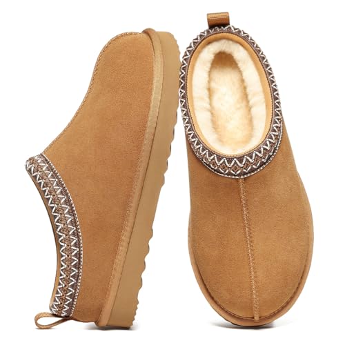 Litfun Women's Fuzzy House Slippers Genuine Suede Fluffy Winter Slipper Cozy Furry Warm Shoes...