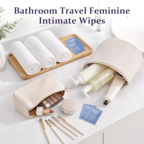 Image of Feminine Wet Wipes Bulk, Individually Wrapped Period Intimate Wipe 50 Pack | Travel Size Personal Hygiene Female Private Parts Cleansing Wipe Butt for Women Girls Daily Travel Bathroom Essential