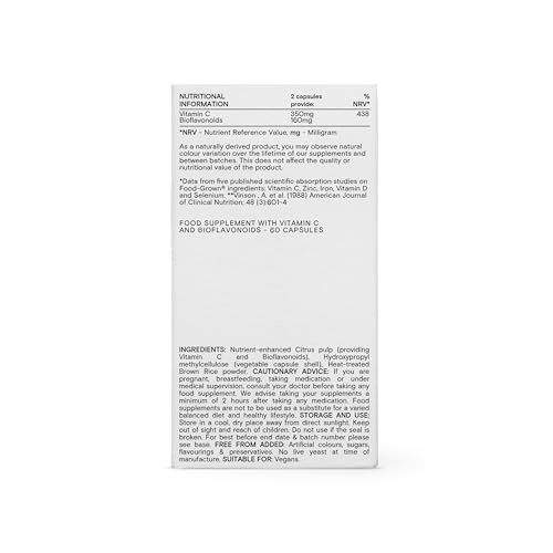 WILD NUTRITION Food-Grown Vitamin C Plus | High Bioavailability Vitamin C with Bioflavonoids | Immune Support |Optimum Absorption | 60 Capsules - Image 7