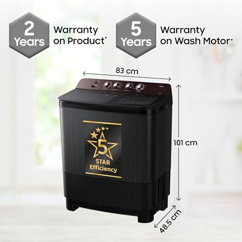Image of Samsung 8 kg, 5 Star, Soft Closing Door, Hexa Strom Pulsator, Semi-Automatic Top Load Washing Machine (WT80F4560RD /TL, Light Gray, 5 Year Warranty on Wash Motor)