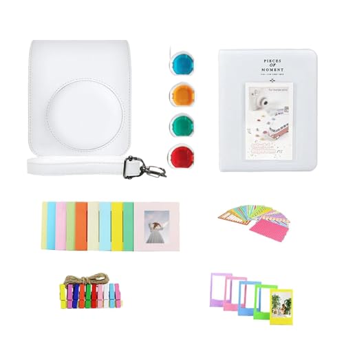Image of FUJIFILM INSTAX Mini 12 Instant Film Camera | Clay White Bundled with INSTAX Mini Instant Film |40 Exposures + Instax Accessory Bundle + AA Batteries + Cleaning Cloth (10 Items)
