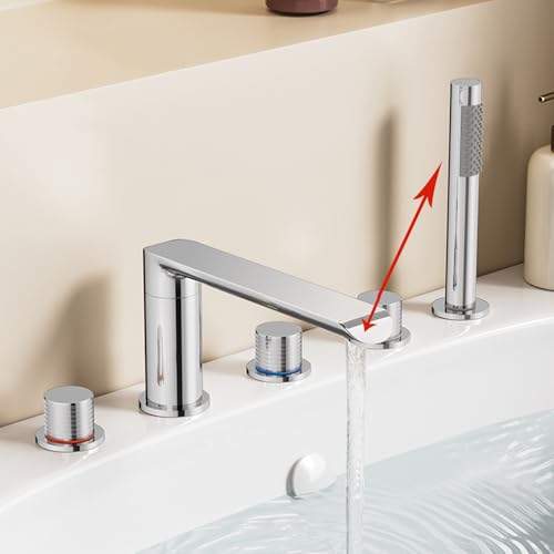 Mitigeur de bain-douche 5 trous rotatif résolvant le manque d'espace noir - 4