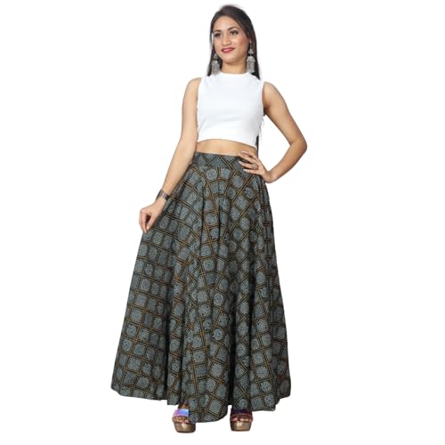 Image of JYESHTA Women's American Crepe Flared A Line Stitched Long Skirt with 12 Mtr Flare 40 in Height | Skirts for Women Long Length | Long Skirts for Girls